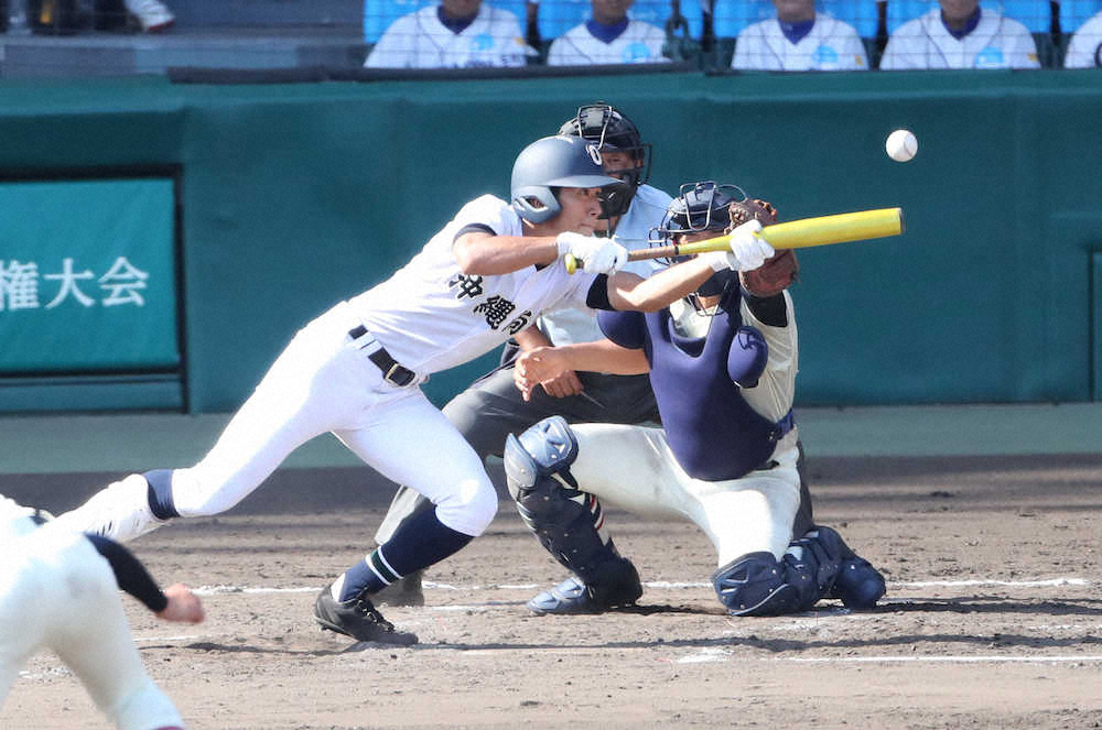 【画像・写真】沖縄尚学・奥原　県大会決勝の雪辱…2打席連続スクイズで沸かせた