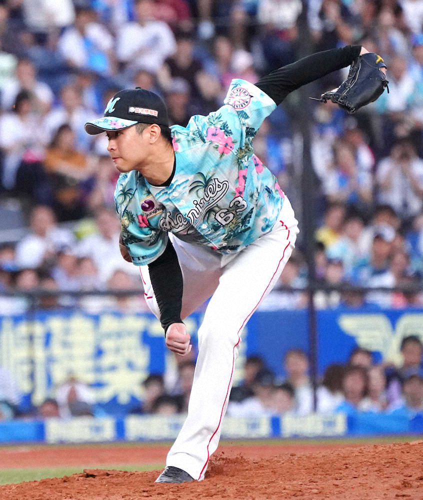 【画像・写真】7回7安打2失点、12奪三振を奪いながらも7勝目を逃した種市（撮影・長久保　豊）