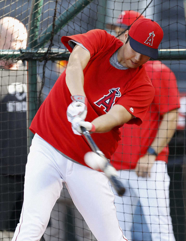 【画像・写真】大谷　パイレーツ戦前にブルペンで30球　フリー打撃では離れ業も