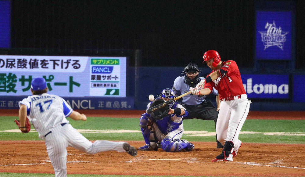 【画像・写真】誠也　24歳ラストマッチでスコアボード直撃の特大23号　4年ぶり3番で3週間ぶり一発