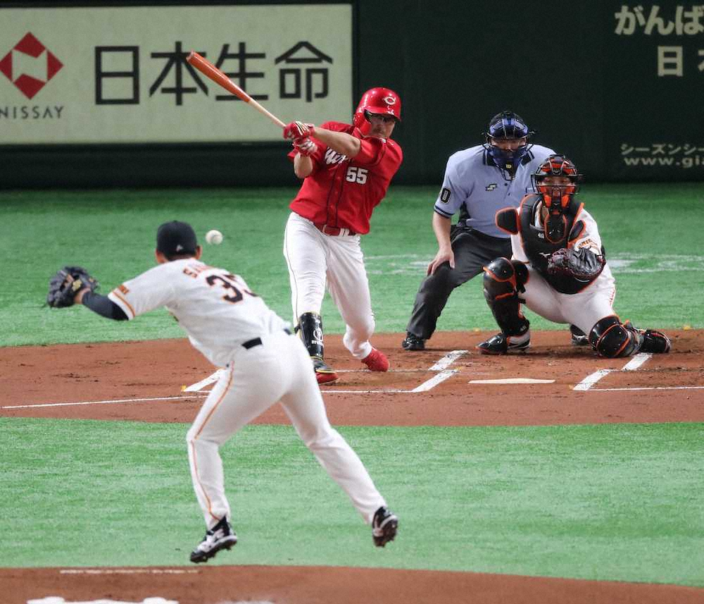【画像・写真】広島が2試合連続で初回先制！　4番・松山の7打席ぶり安打が適時打　本塁打以外の得点は3戦ぶり