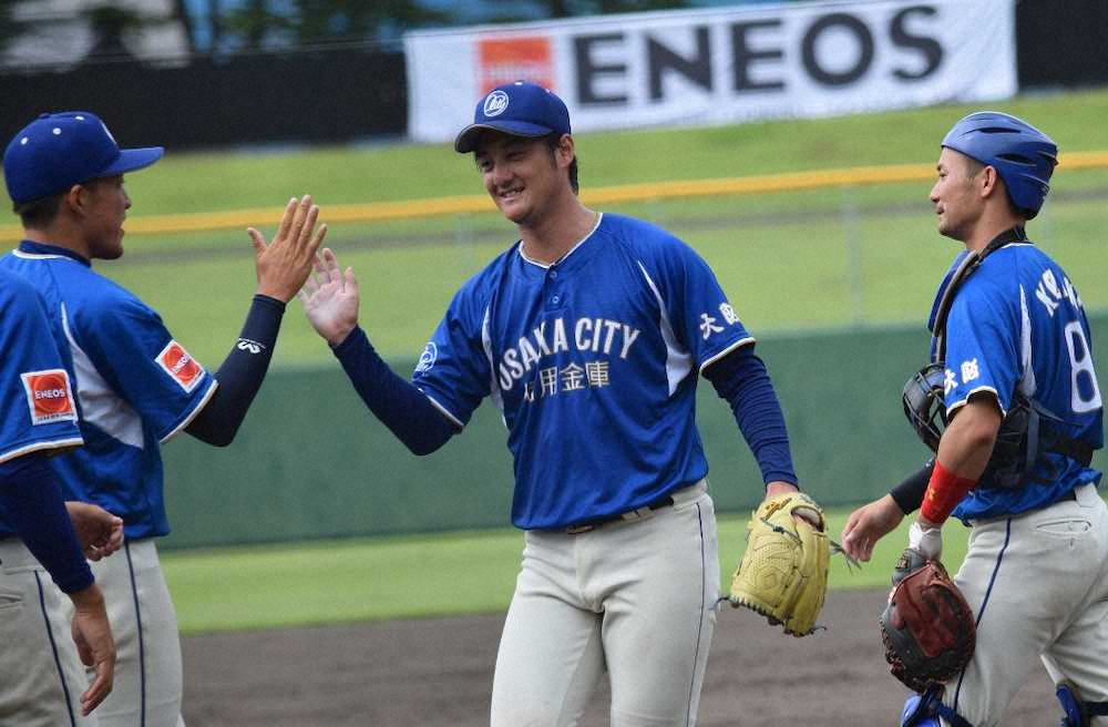 【画像・写真】大阪シティ信用金庫、13年ぶりVへ4強進出　松岡「丁寧に」6安打完封