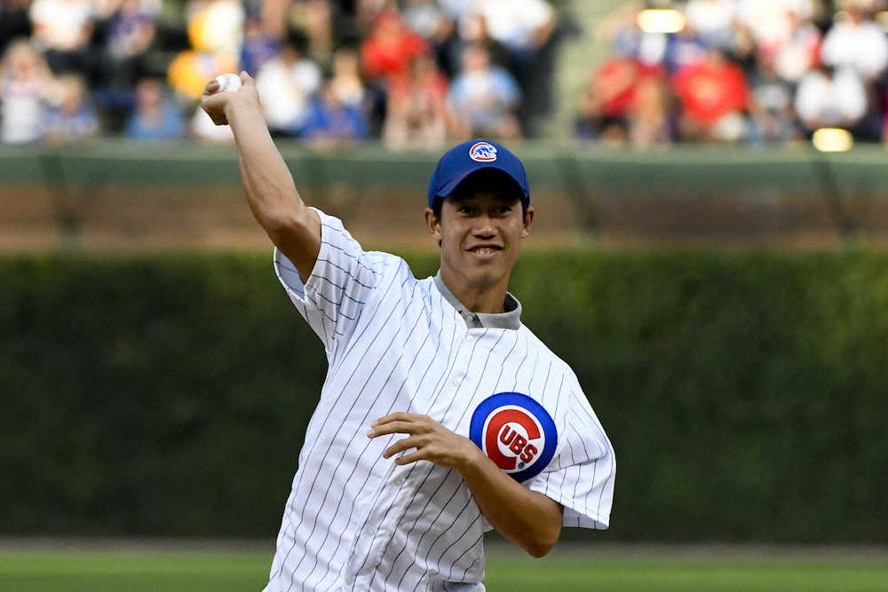 【画像・写真】ダル、次戦に向け24球　始球式では錦織が快投披露