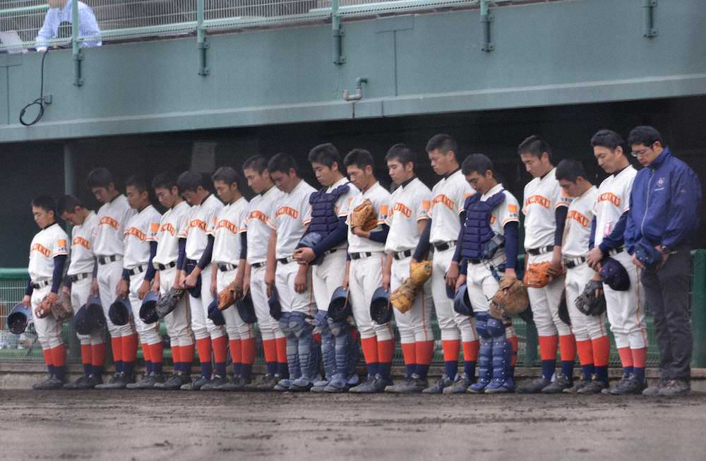 【画像・写真】第1代表の学法福島が初戦敗退　エース・辻垣「福島の方々に申し訳ない」