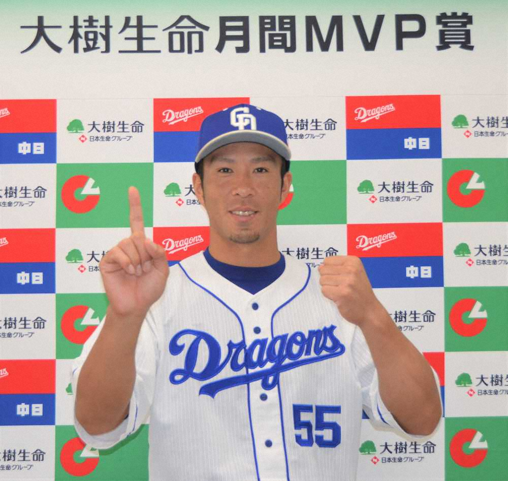 【画像・写真】中日・福田　9月度月間MVP　初受賞に笑顔「素直に嬉しい」