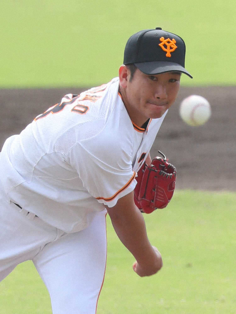 【画像・写真】6回1失点の投球内容だった巨人の先発・菅野（撮影・木村　揚輔）