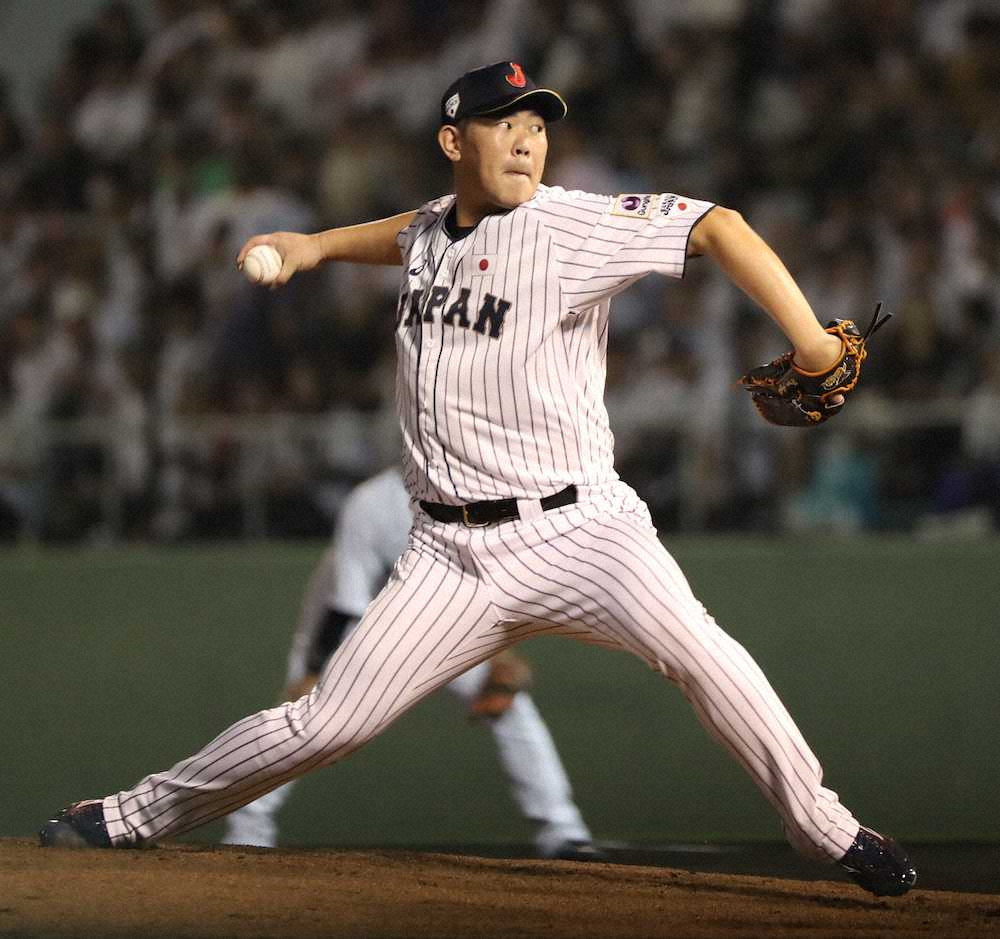 【画像・写真】侍J先発・山口、2回突如崩れて6失点　押し出し含む4四球と大乱調