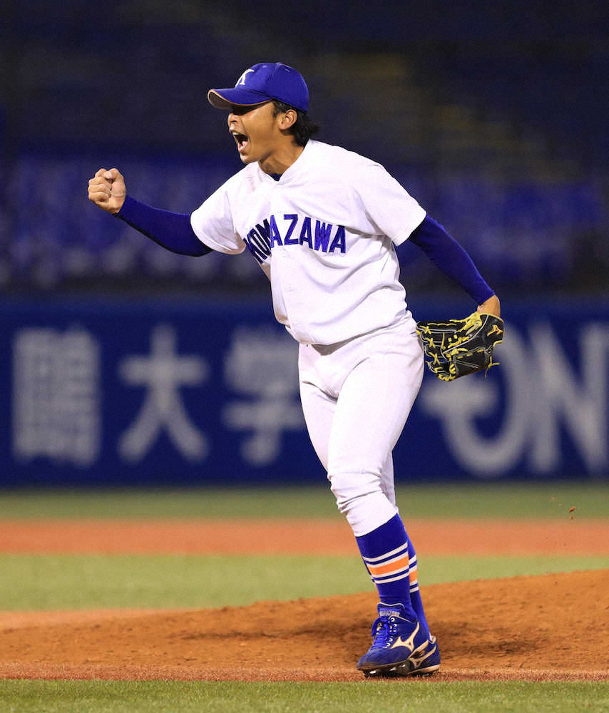 【画像・写真】駒大・上野が1安打完封！連勝で1部残留　中畑OB会長も「よくやった！」