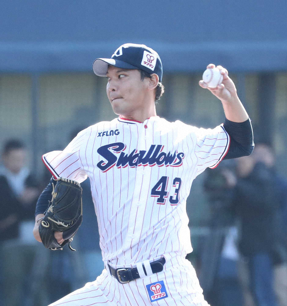 【画像・写真】トライアウトで登板する村中（撮影・後藤　正志）