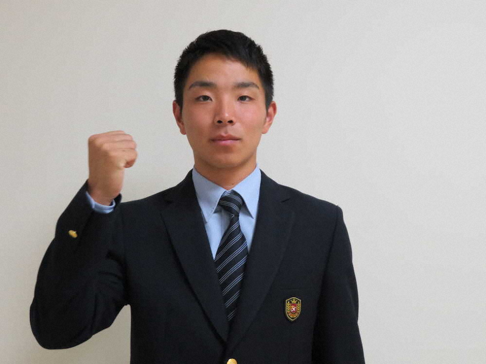 【画像・写真】日本ハム・ドラ3指名の上野が仮契約「これでいよいよ始まったという気持ち」