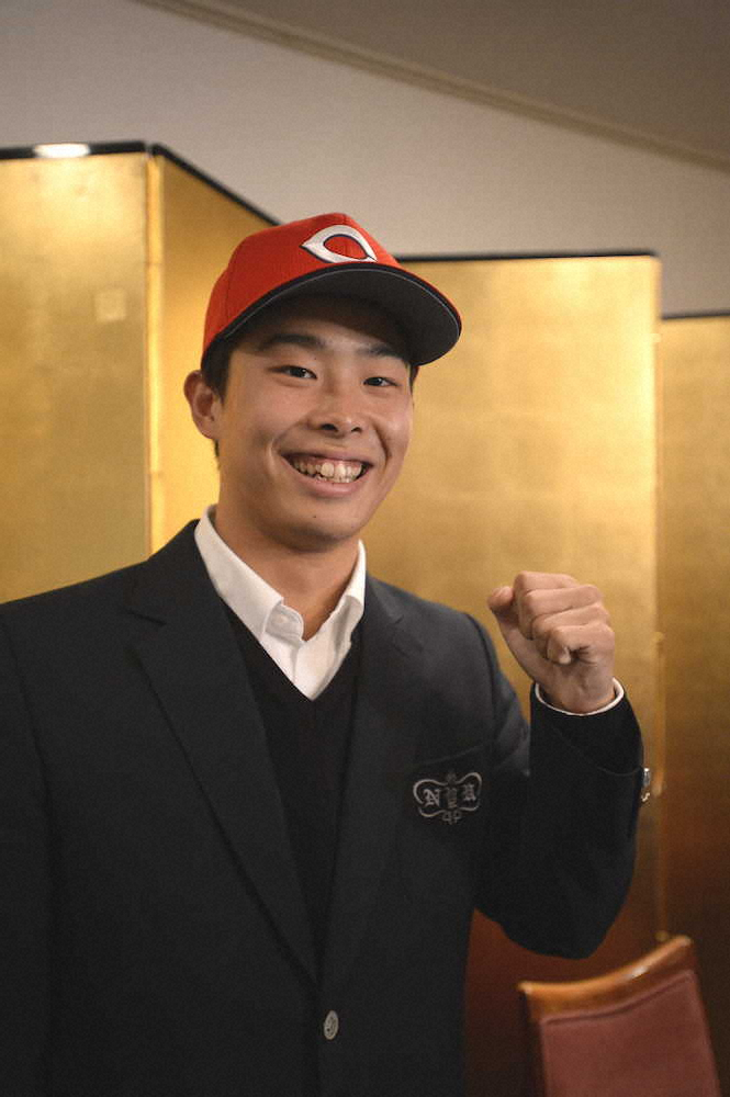 【画像・写真】広島ドラ6、丹生・玉村と仮契約「皆さんから応援される選手になりたい」
