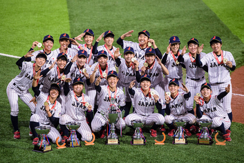 アジア杯2連覇を飾った侍ジャパン女子代表のメンバー(C)SAMURAI JAPAN/Getty Images