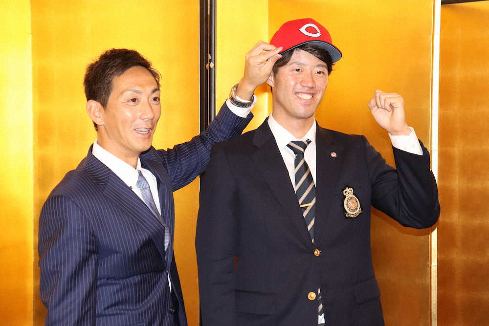 【画像・写真】広島ドラ2宇草仮契約　ドラ1森下と共闘宣言「これから頑張ろうね…と」