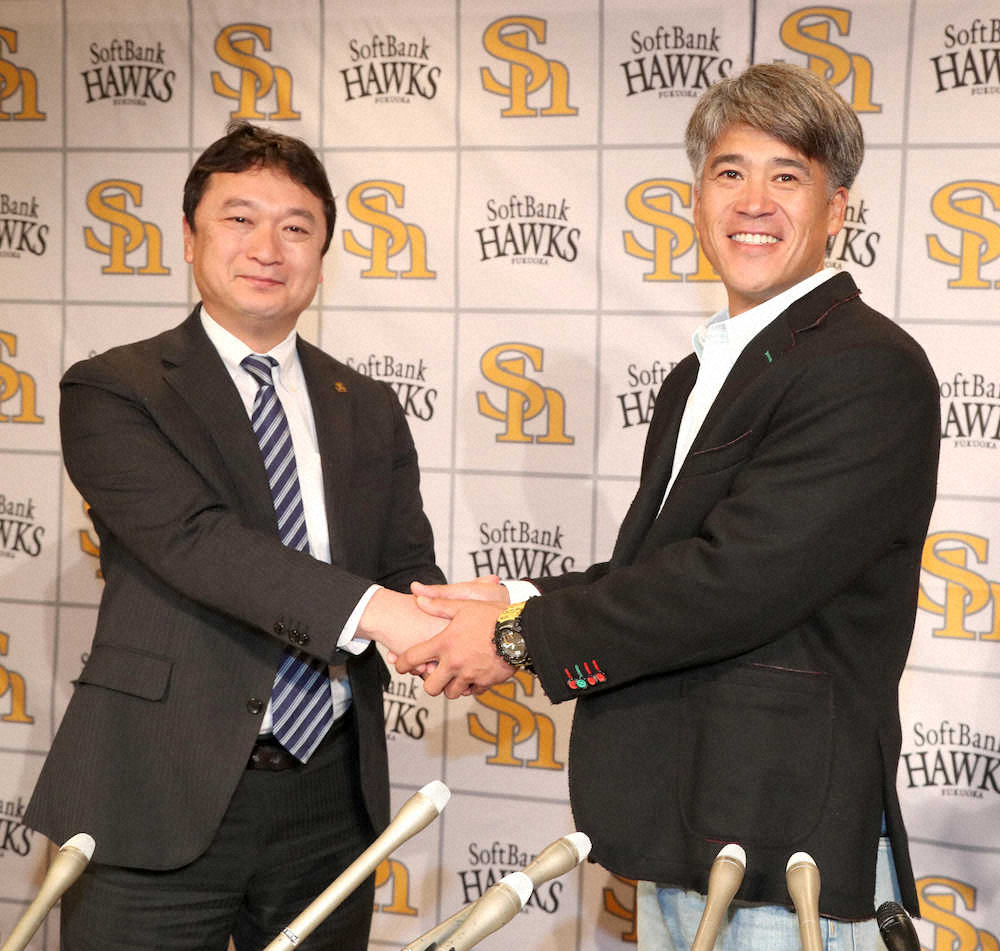 【画像・写真】城島氏、ソフトB会長付特別アドバイザー就任　世界一を「釣り上げる」