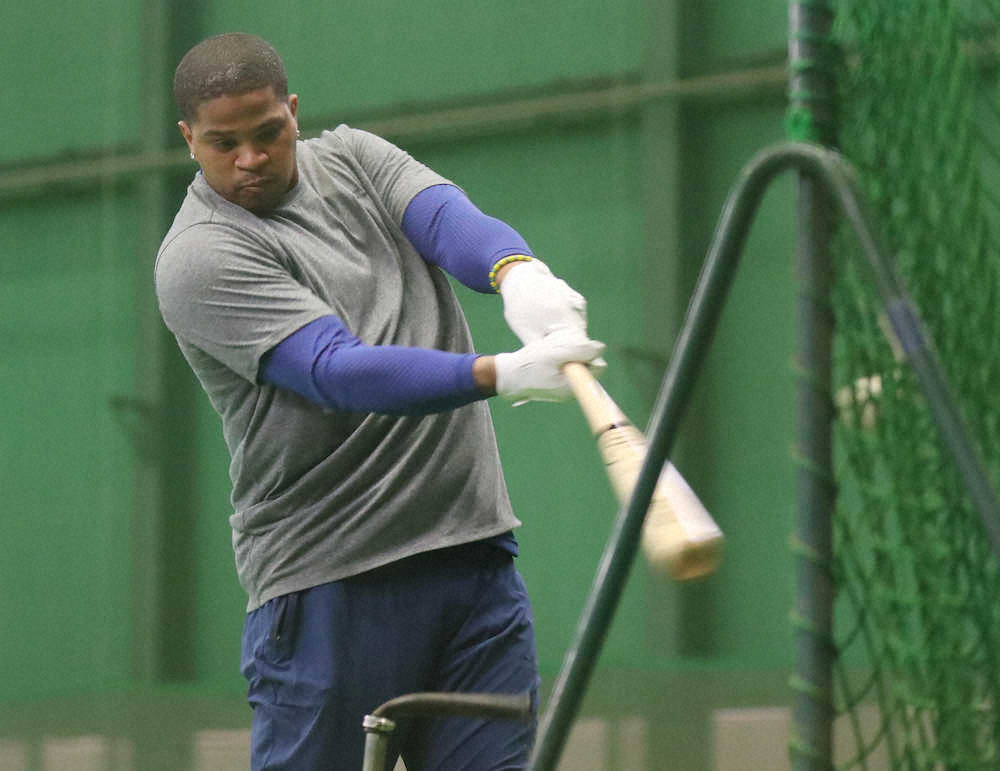 【画像・写真】竜の新旧主砲が共闘　ビシエド、パウエル巡回打撃コーチと初対面「指導楽しみ」