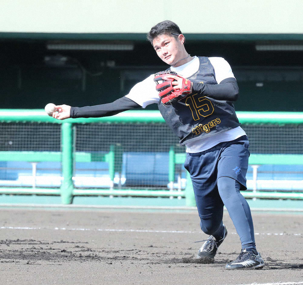 【画像・写真】阪神ドラ1・西純　1カ月で成長実感、春季C初ブルペン心待ち