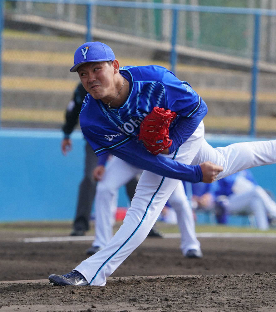 【画像・写真】DeNAキャンプ第2クール3日目、紅白戦に登板した中川（撮影・島崎忠彦）