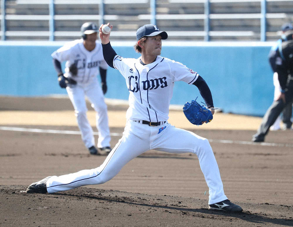 【画像・写真】西武・今井　シート打撃先発20球　最速146キロ＆1K「三振はいい内容」