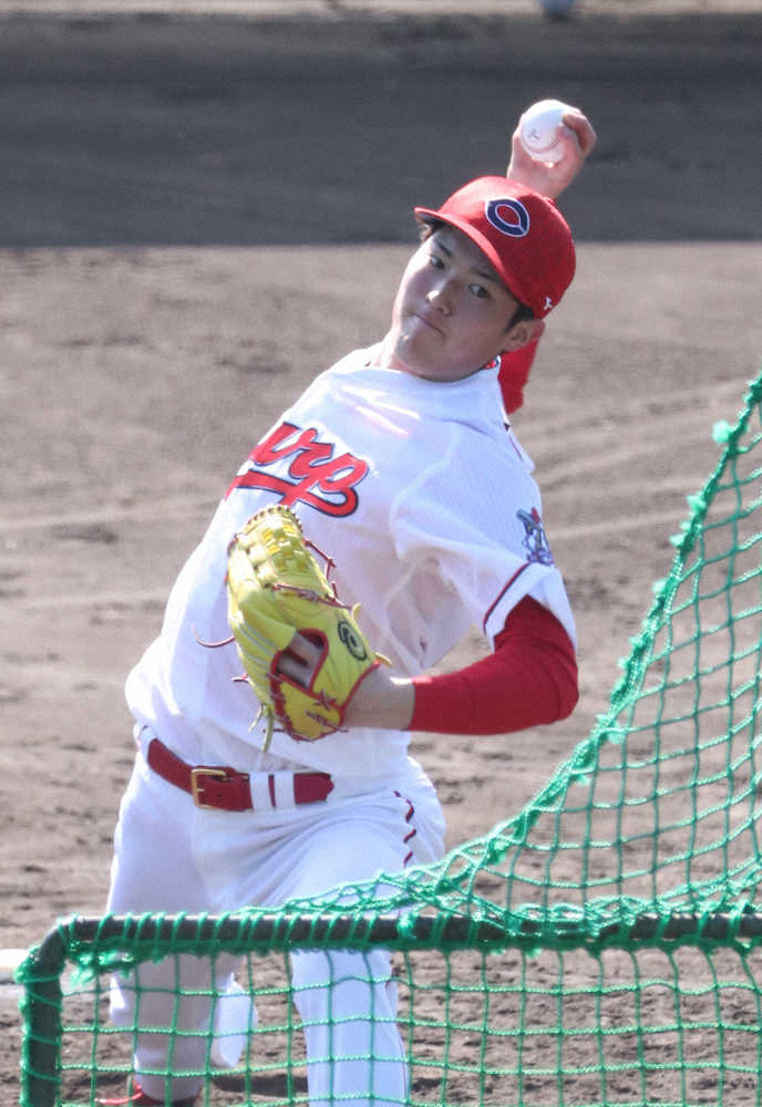 【画像・写真】広島ドラ1・森下　キレ良し制球良し！佐々岡監督ベタ褒め　フリー打撃初登板オール直球