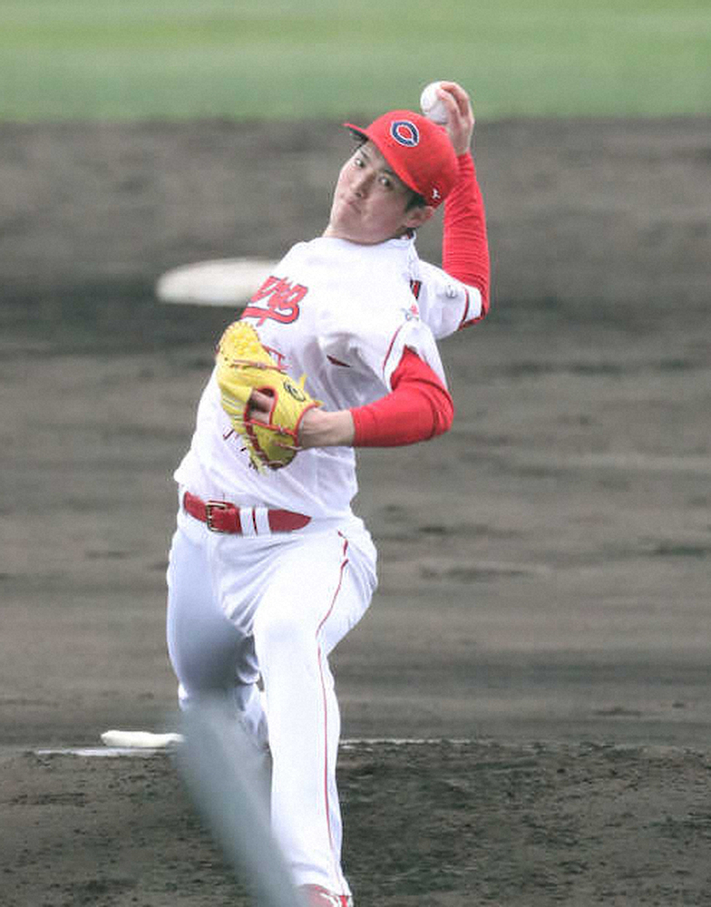 【画像・写真】広島ドラ1森下　ＯＰ戦開幕投手に内定　シート打撃に初登板で1安打「ある程度力を出し切れた」