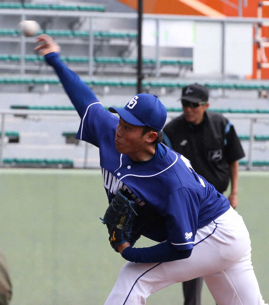 【画像・写真】中日ドラ3・岡野は3回2失点　収穫と課題のデビュー戦