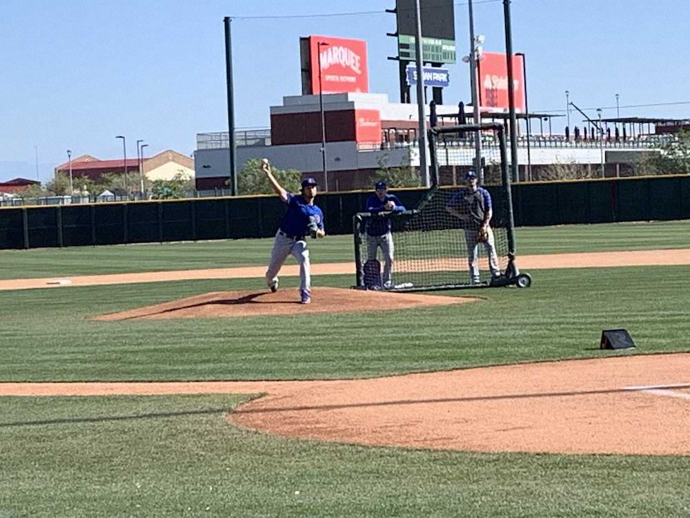 【画像・写真】カブス・ダルビッシュ　実戦形式の打撃練習に登板、打者8人に対し完璧投球