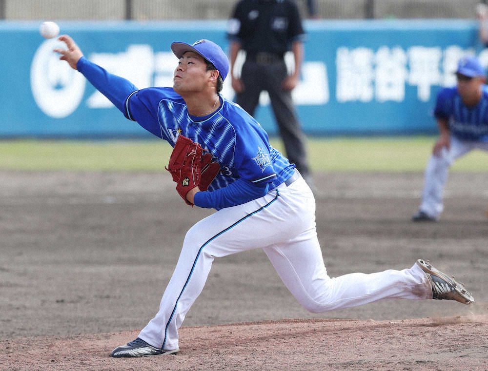 【画像・写真】DeNA・ドラ3伊勢　いきなり150キロ　1月の交通事故乗り越え実戦初登板