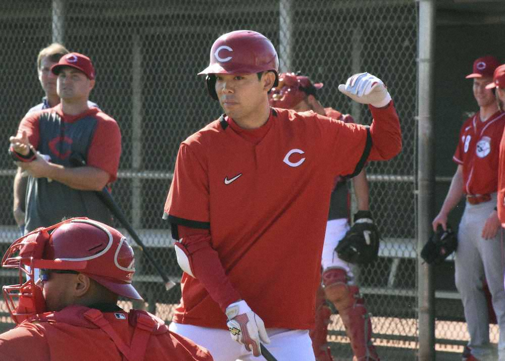 【画像・写真】レッズ・秋山　早くも大谷を警戒!? 26日エンゼルス戦に「1番・左翼」で出場