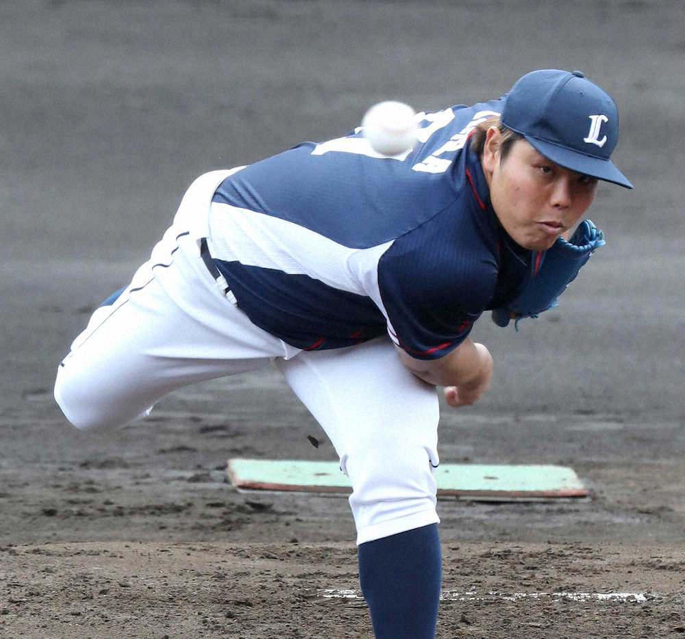 【画像・写真】ソフトバンクとの練習試合に先発した西武の平良（撮影・中村達也）