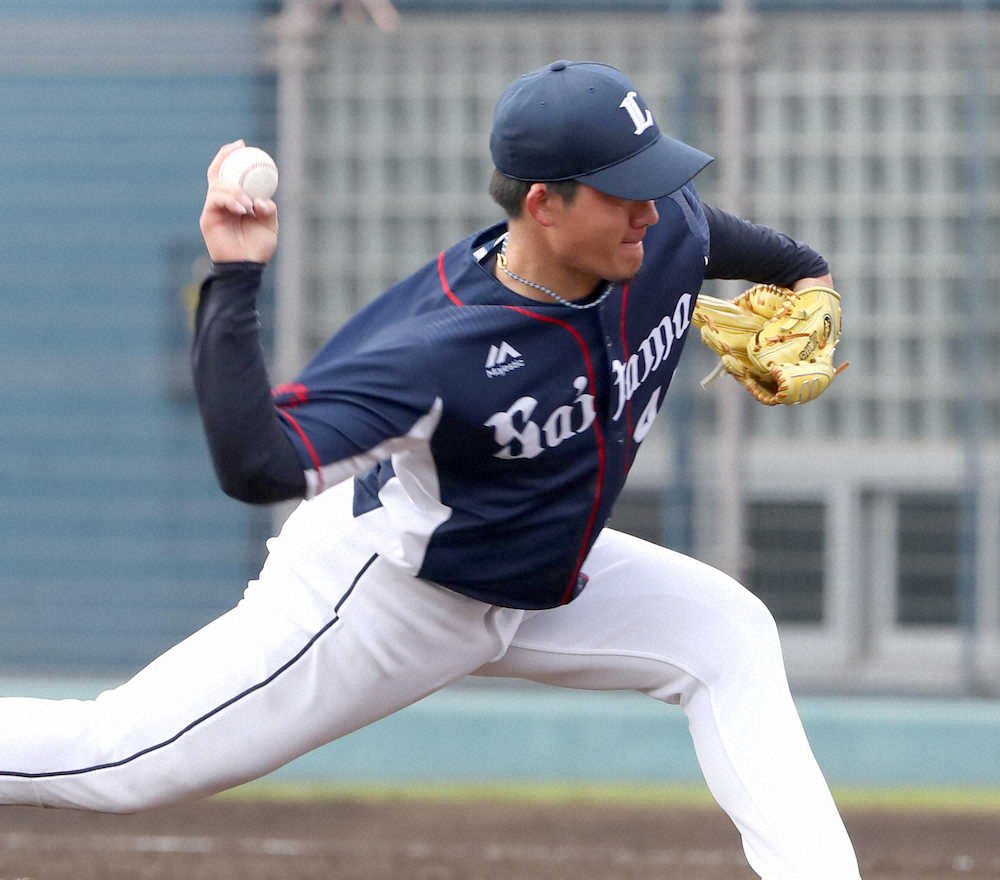 【画像・写真】ソフトバンクとの練習試合の5回、3番手で登板した与座（撮影・中村達也）