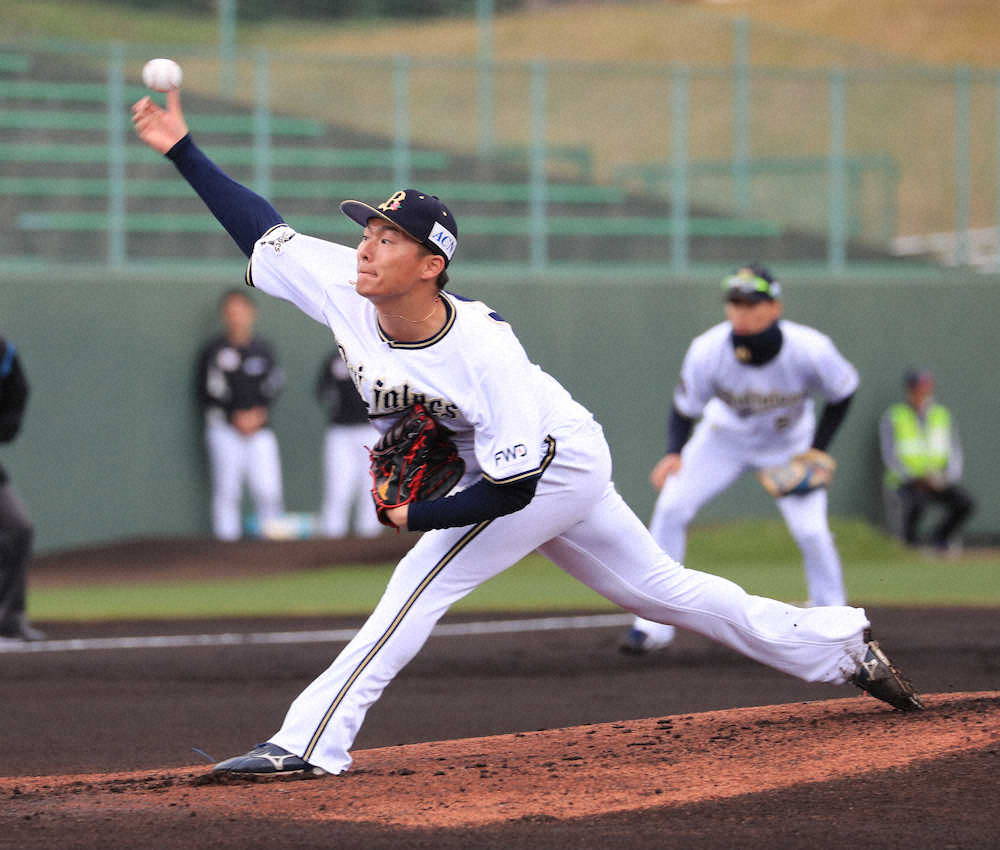 【画像・写真】ロッテとの練習試合に先発したオリックス・山本由伸（撮影・井垣　忠夫）