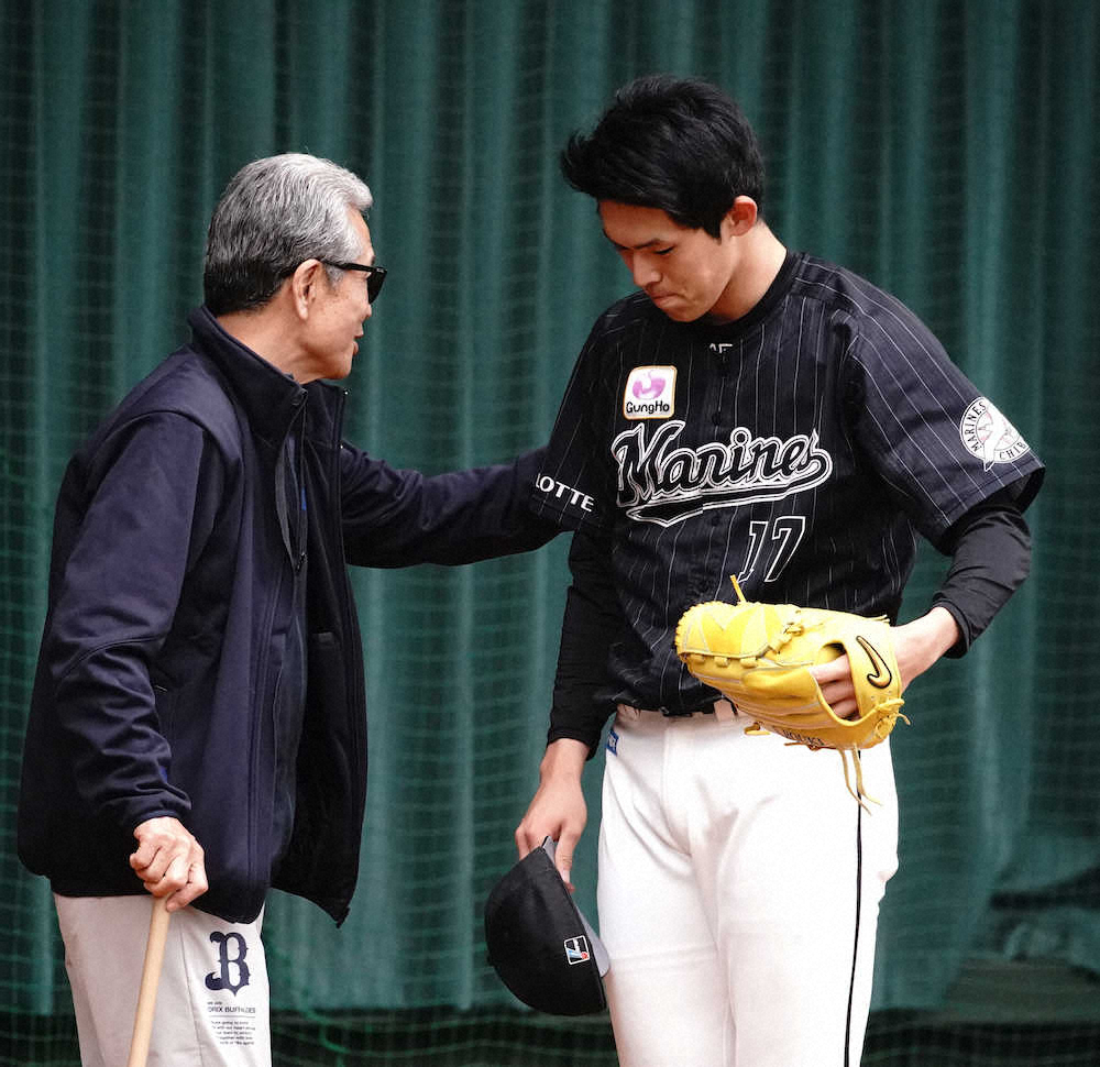 【画像・写真】ロッテ・朗希　初本格投球21球！抜群の制球力に山田久志氏絶賛「東北の星」
