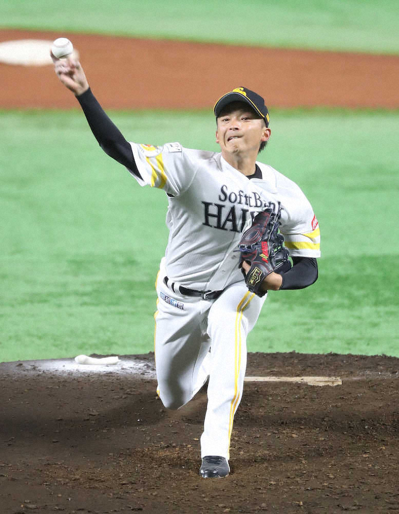【画像・写真】阪神とのオープン戦に先発したソフトバンク・東浜（撮影・岡田　丈靖）