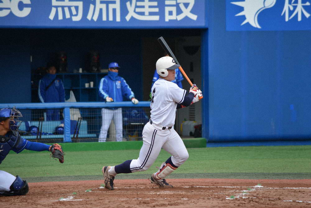 【画像・写真】中大ドラフト候補・牧　DeNAとの練習試合で3安打「リーグ戦につなげたい」