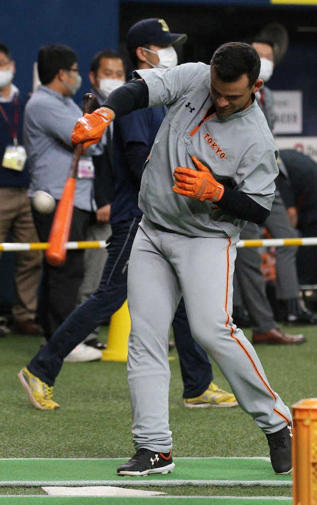 【画像・写真】巨人・パーラが打撃練習再開　柵越えも披露