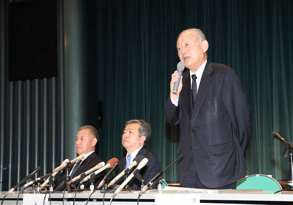 【画像・写真】選抜高校野球中止・高野連会見（1）丸山大会会長「安全にプレーすることを担保するのが難しい」