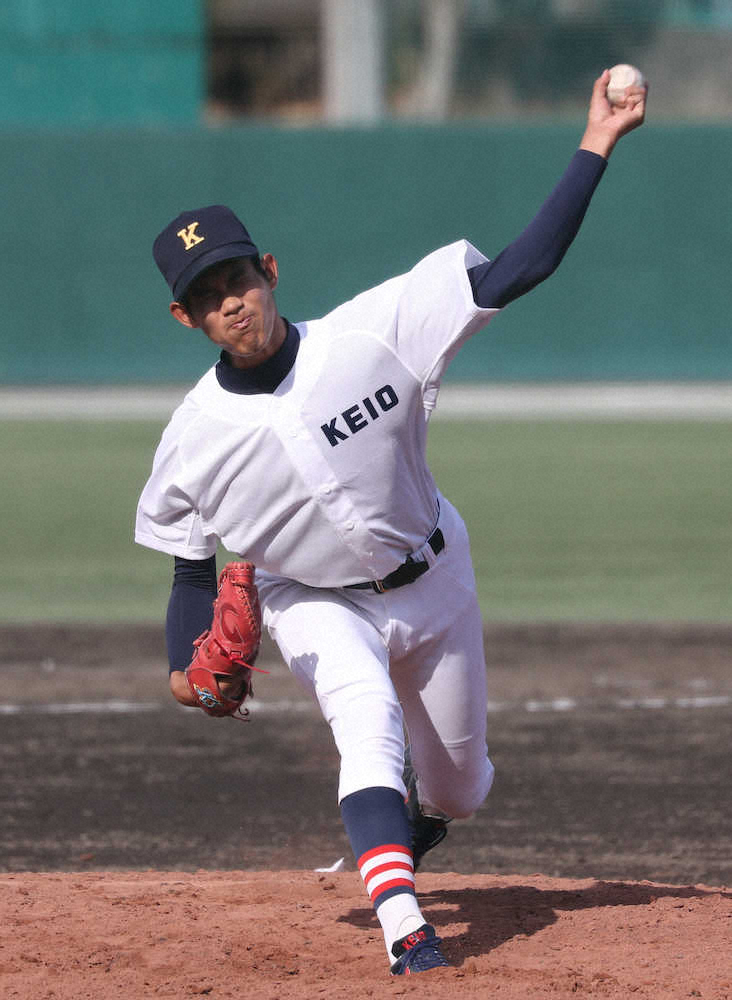 【画像・写真】杉田玄白の子孫、慶大・長谷部　2回完全でドラフト候補に名乗り