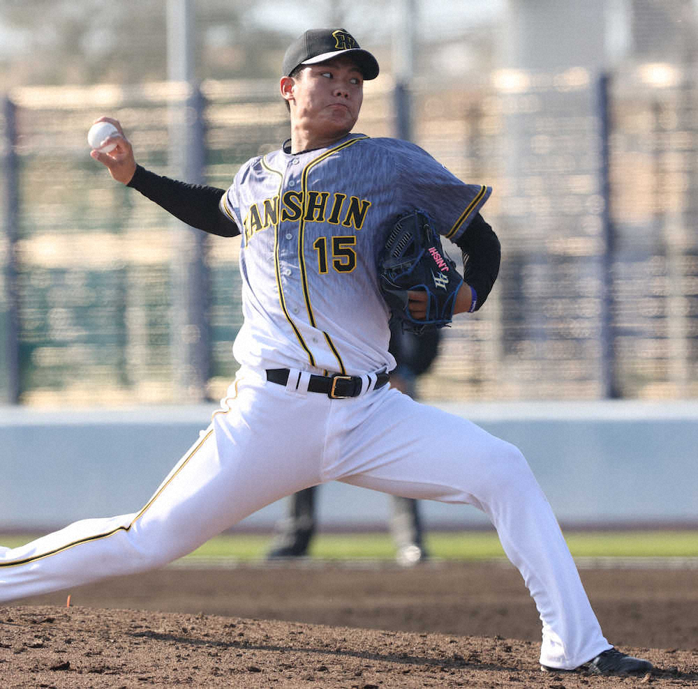 【画像・写真】阪神　ドラ1西純　初のプロ相手に1回無失点　矢野監督が見守る中で快投