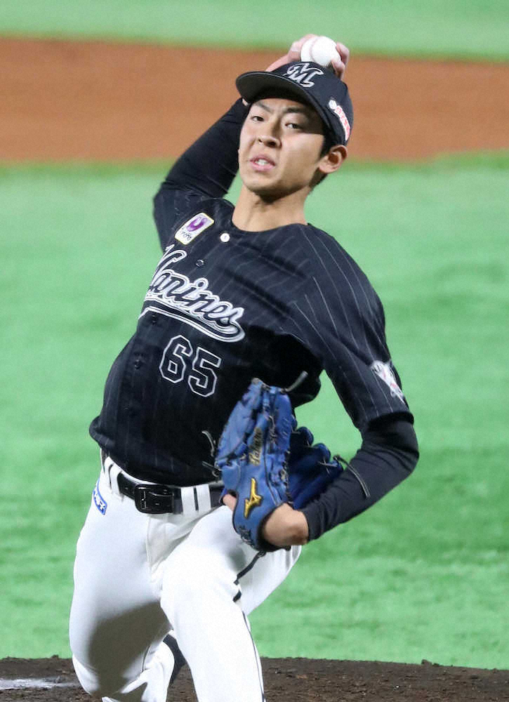 【画像・写真】ロッテ・古谷　ソフトB相手に3回2失点　初回3者斬りも…2回松田宣に被弾