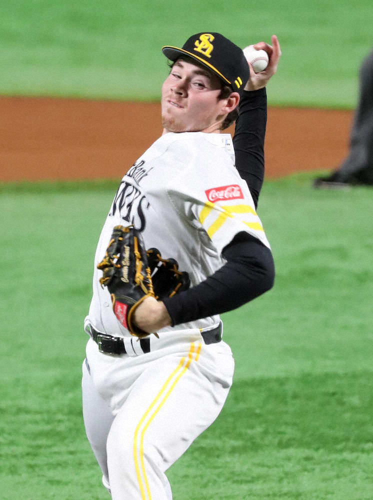 【画像・写真】ロッテとの練習試合、5回を投げ1失点に抑えたスチュワート（撮影・中村達也）