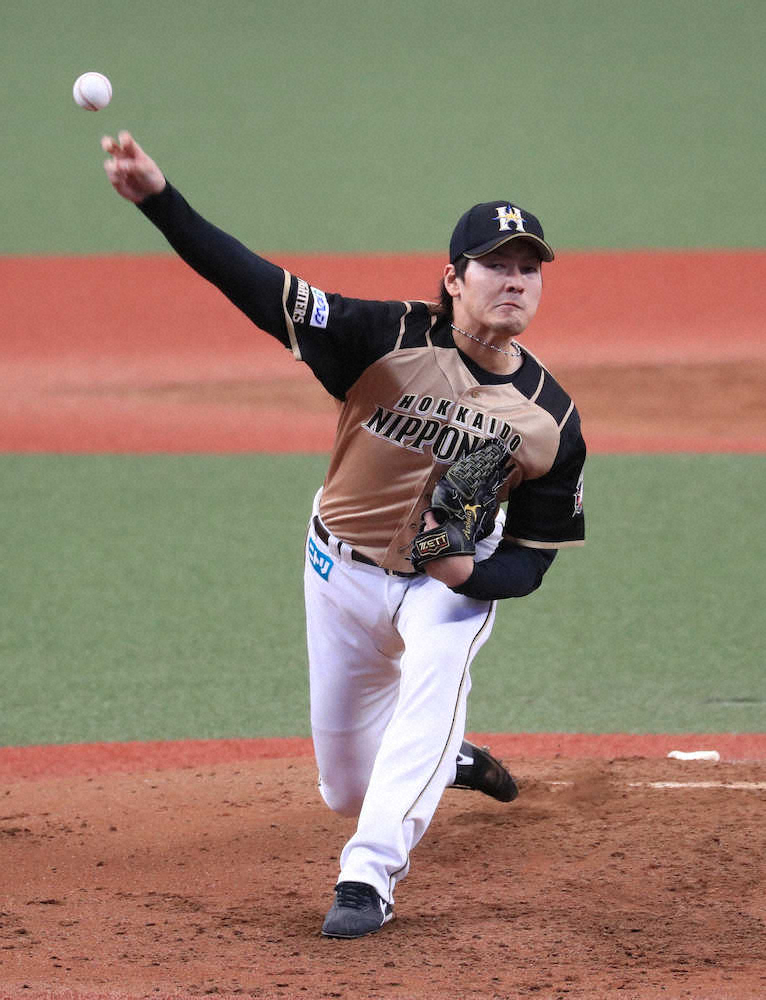 【画像・写真】西武との練習試合に先発した日本ハムの有原（撮影・篠原岳夫）