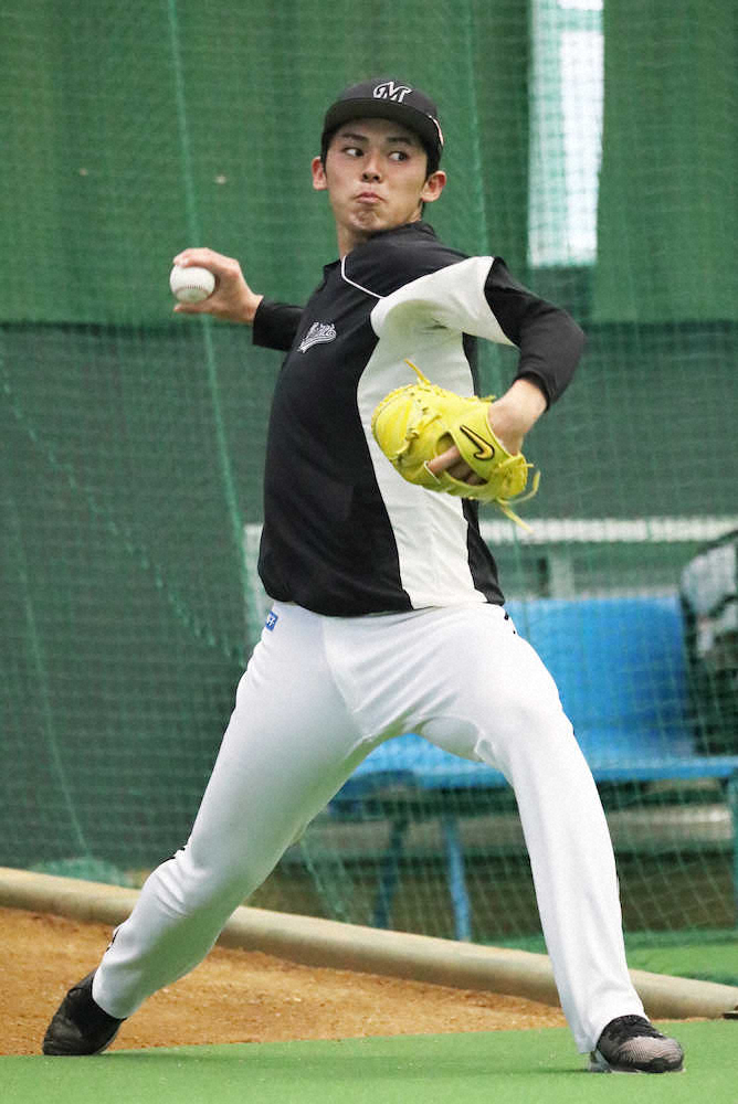 【画像・写真】ロッテ朗希　24日にプロ入り初の打撃投手登板　井口監督「順調に来ている」