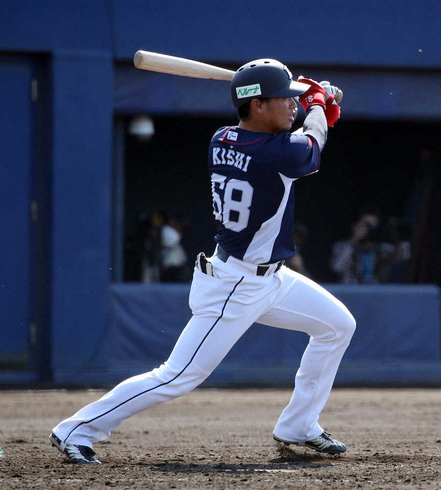 【画像・写真】西武ドラ8・岸　3安打＆俊足披露　ポスト秋山に名乗り