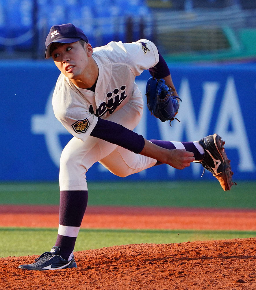 【画像・写真】「どうしてもプロで」151キロ右腕、明大・入江が挑む体力強化の道