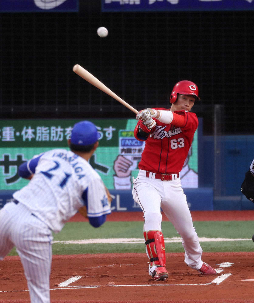 広島・西川は昨年の対戦で、今永から右中間二塁打を打つ