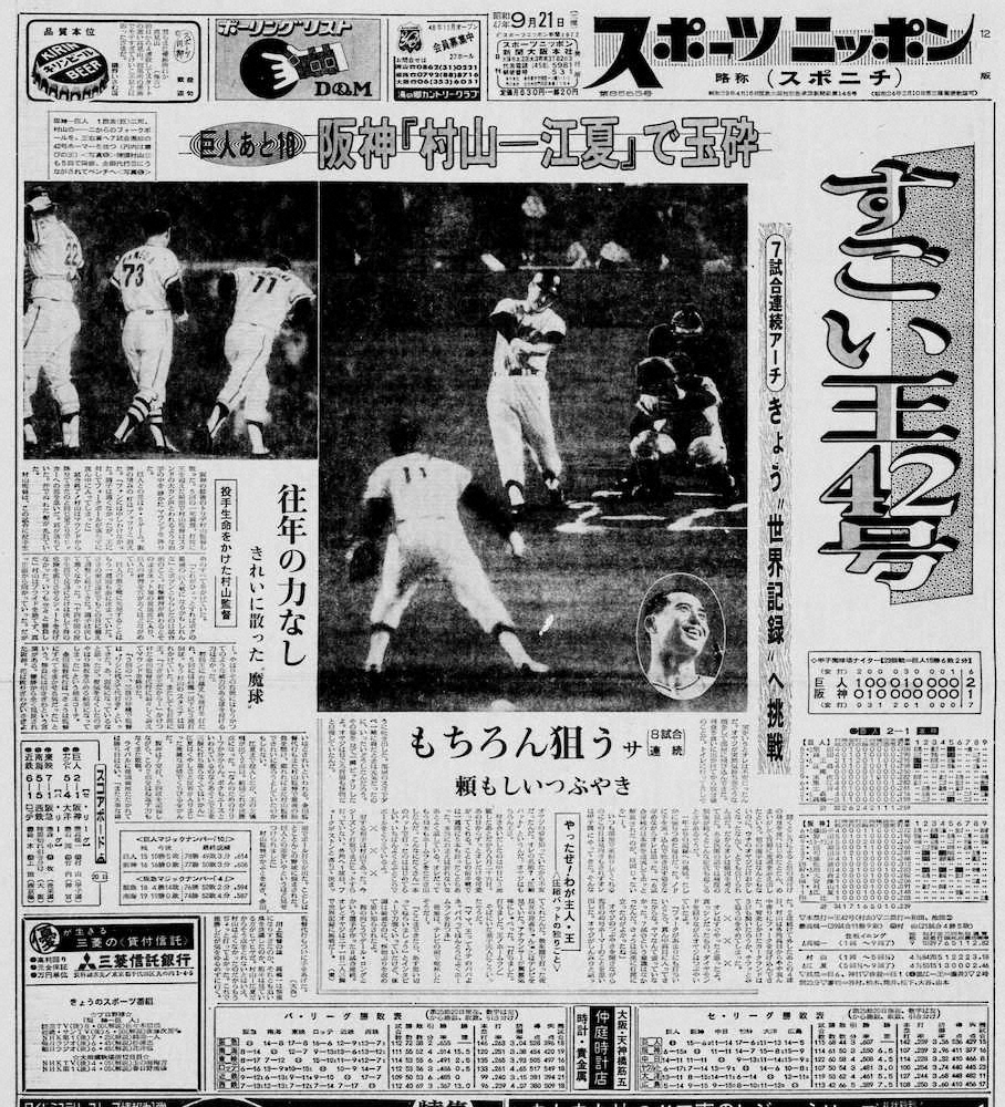 【画像・写真】【猛虎最高の瞬間（3）】村山実　宿敵から奪った最後の三振