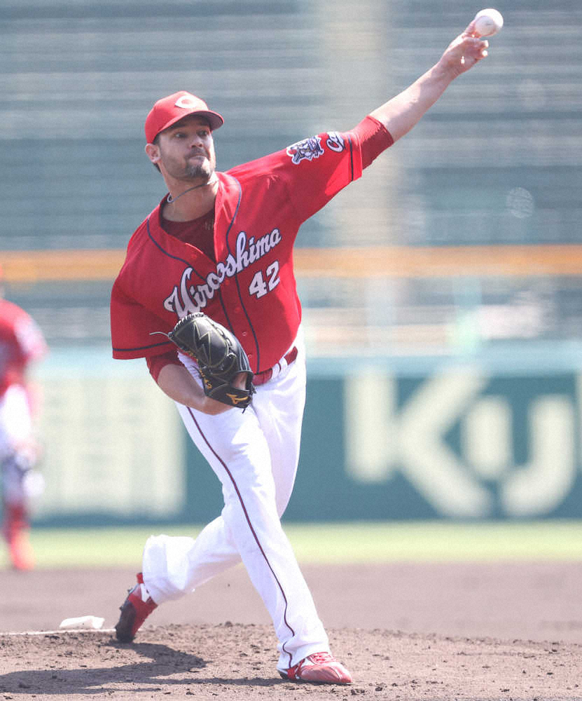 【画像・写真】広島・ジョンソン　阪神戦先発で3回4奪三振無失点　開幕へ心配なし