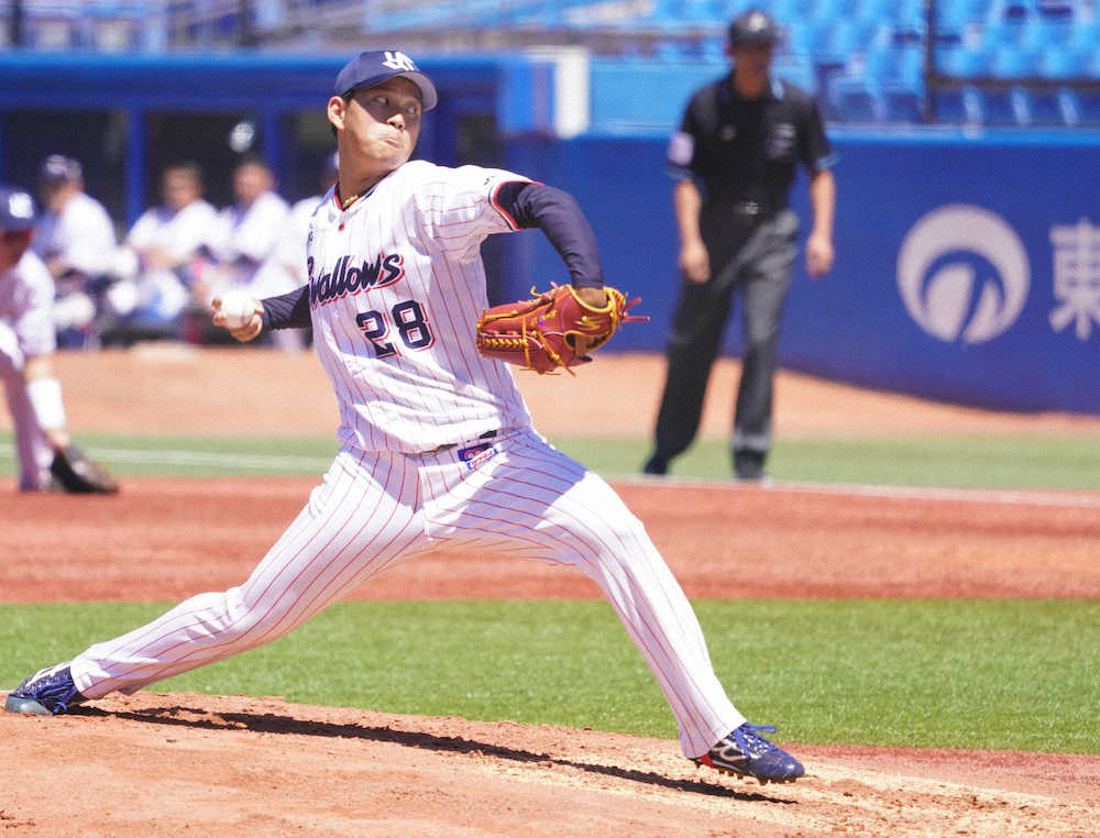 【画像・写真】ヤクルト・ドラ2吉田喜“痛い”3回2失点　嶋の送球が後頭部に直撃するアクシデントも