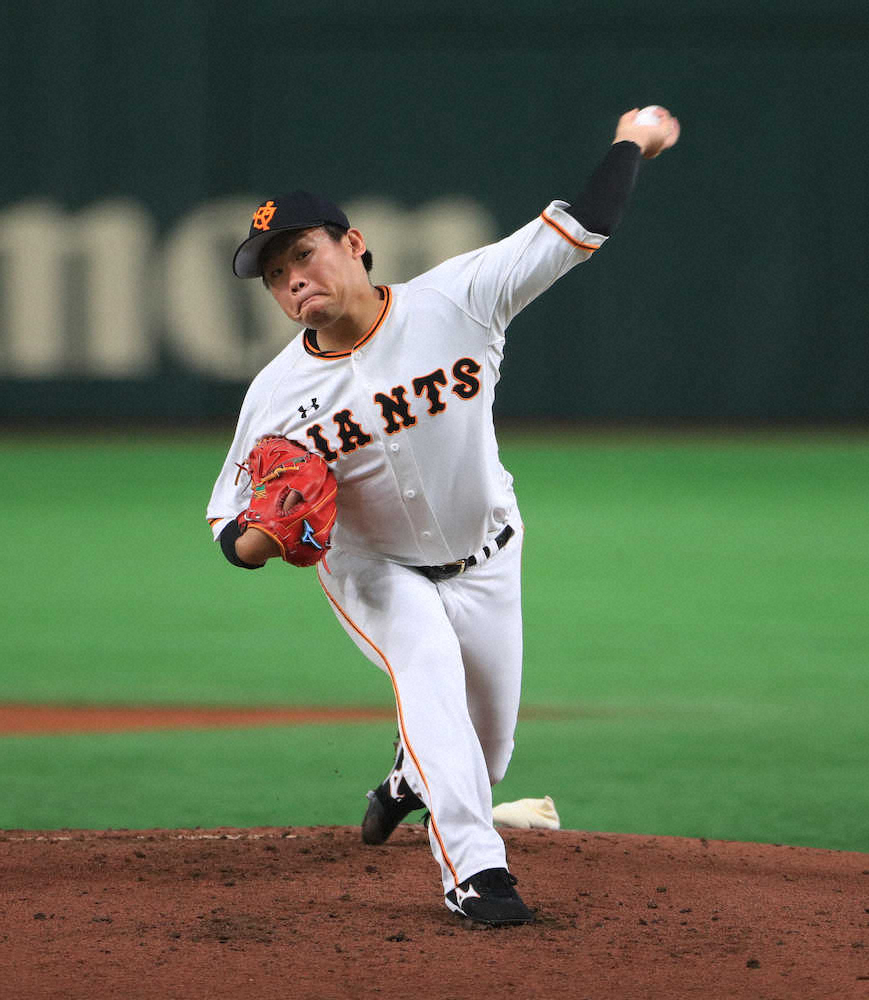 【画像・写真】＜練習試合　巨・日＞先発する巨人・田口　（撮影・白鳥　佳樹）　