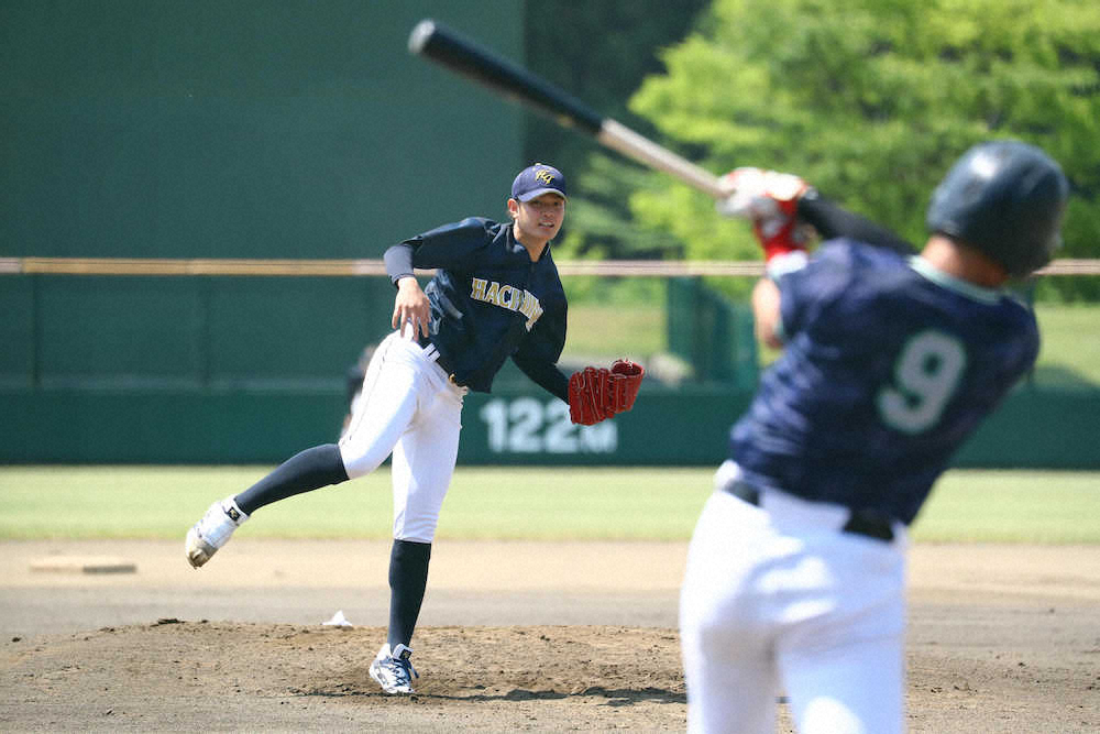 【画像・写真】八戸学院大・大道　8球団スカウトの前で3回零封4K!150キロ「1試合で2度出たのは初」